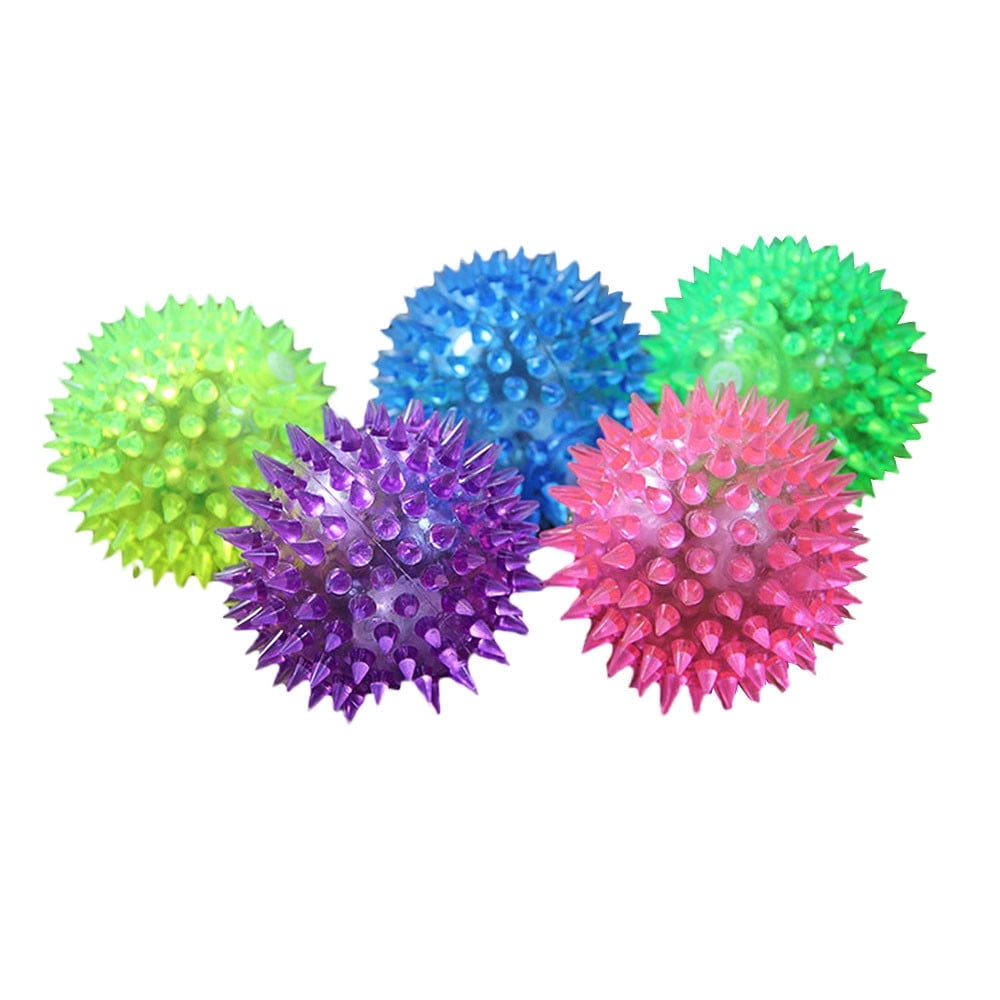 Darzheoy Light up LED Dog Ball Elastic Flashing Ball Glowing Interactive Dog Toy Ball Flash LED Dog Ball Toy Pet Color Ball Bounce-Activated for Dogs and Puppies (Random) Color random delivery