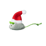 Darzheoy Catnip Toys Interactive Toy Christmas Hat Costume Plush Mouse Shaped Cat Toys for Cat Kitten Indoor A