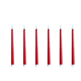 Darzheoy 6 Pcs Flameless Taper Candles with Remote, 10.8 inches Plastic Red LED CandleSticks with Flickering Light, Battery Operated Window Candles for Christmas Decoration Red