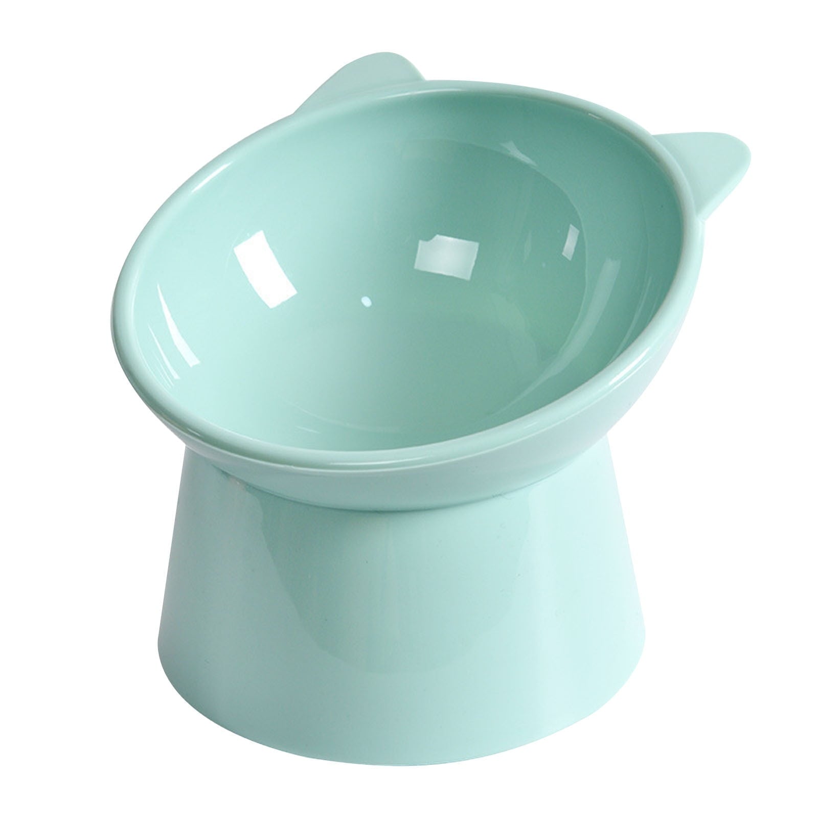 Darzheoy Raised Cat Food Bowl 15 Degrees Elevated Cat Bowls Anti Vomiting Tilted Raised Cat Food Bowl Plastic Slanted Stand Bowls for Pet Feeder Green