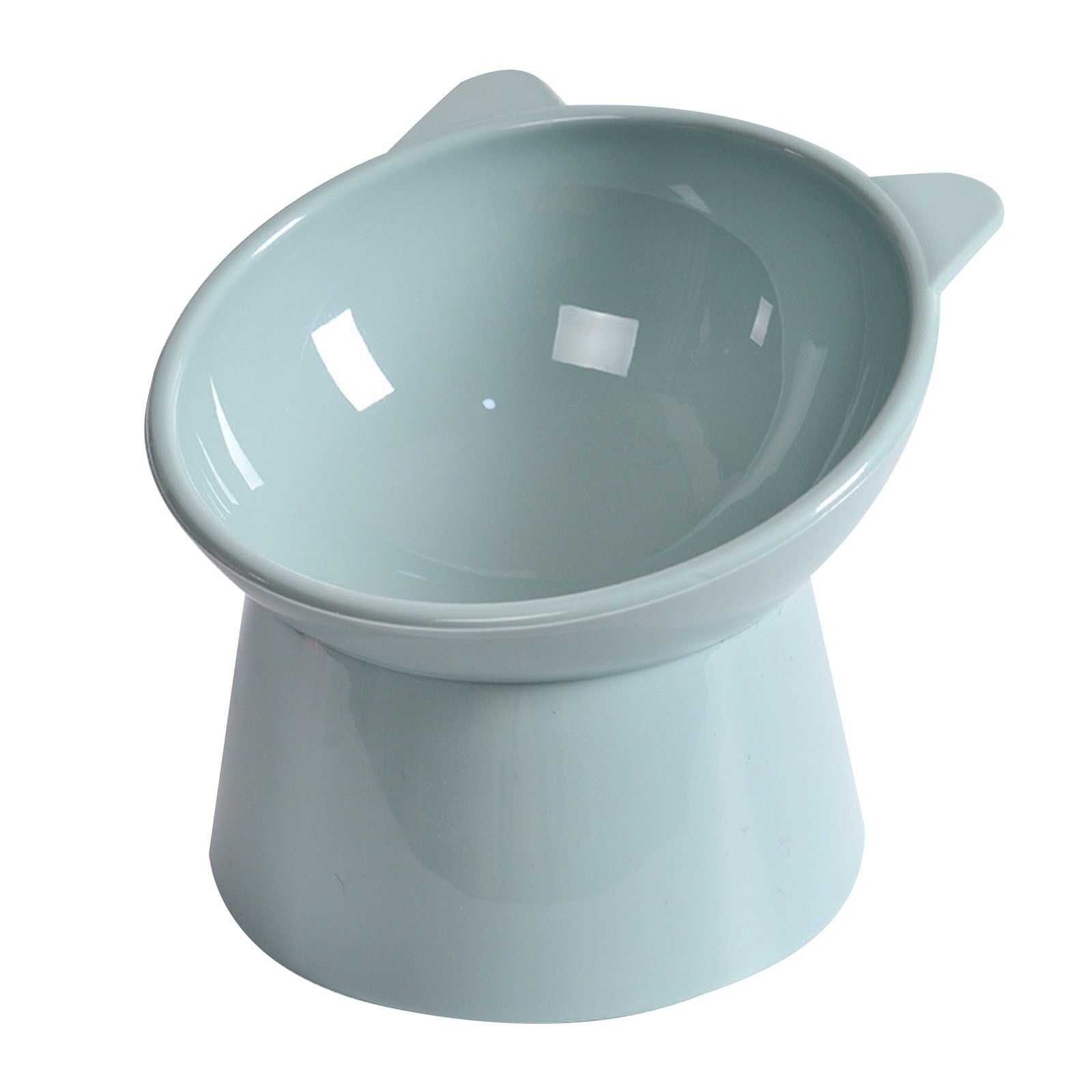 Darzheoy Raised Cat Food Bowl 15 Degrees Elevated Cat Bowls Anti Vomiting Tilted Raised Cat Food Bowl Plastic Slanted Stand Bowls for Pet Feeder Light Blue