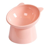 Darzheoy Raised Cat Food Bowl 15 Degrees Elevated Cat Bowls Anti Vomiting Tilted Raised Cat Food Bowl Plastic Slanted Stand Bowls for Pet Feeder Pink