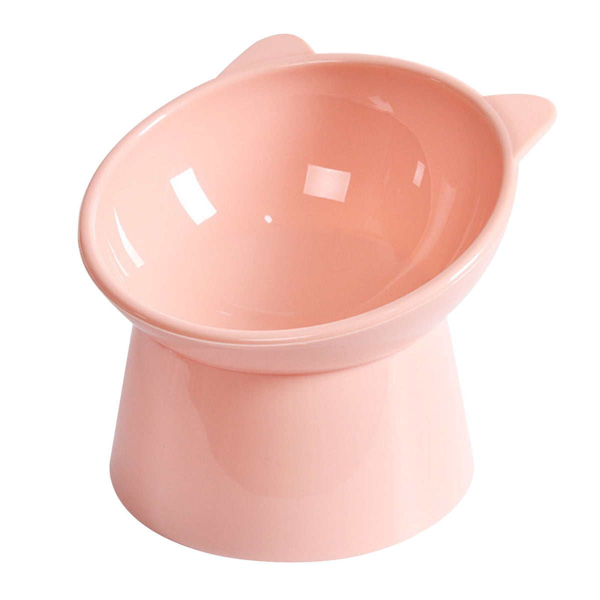 Darzheoy Raised Cat Food Bowl 15 Degrees Elevated Cat Bowls Anti Vomiting Tilted Raised Cat Food Bowl Plastic Slanted Stand Bowls for Pet Feeder Pink