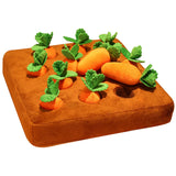 Darzheoy Carrot Dog Toy, Carrot Snuffle Mat for Dogs, Carrots Plush Puzzle Toys, Carrots Enrichment Dog Puzzle Toys, Hide and Seek Carrot Pet Interactive Toy B
