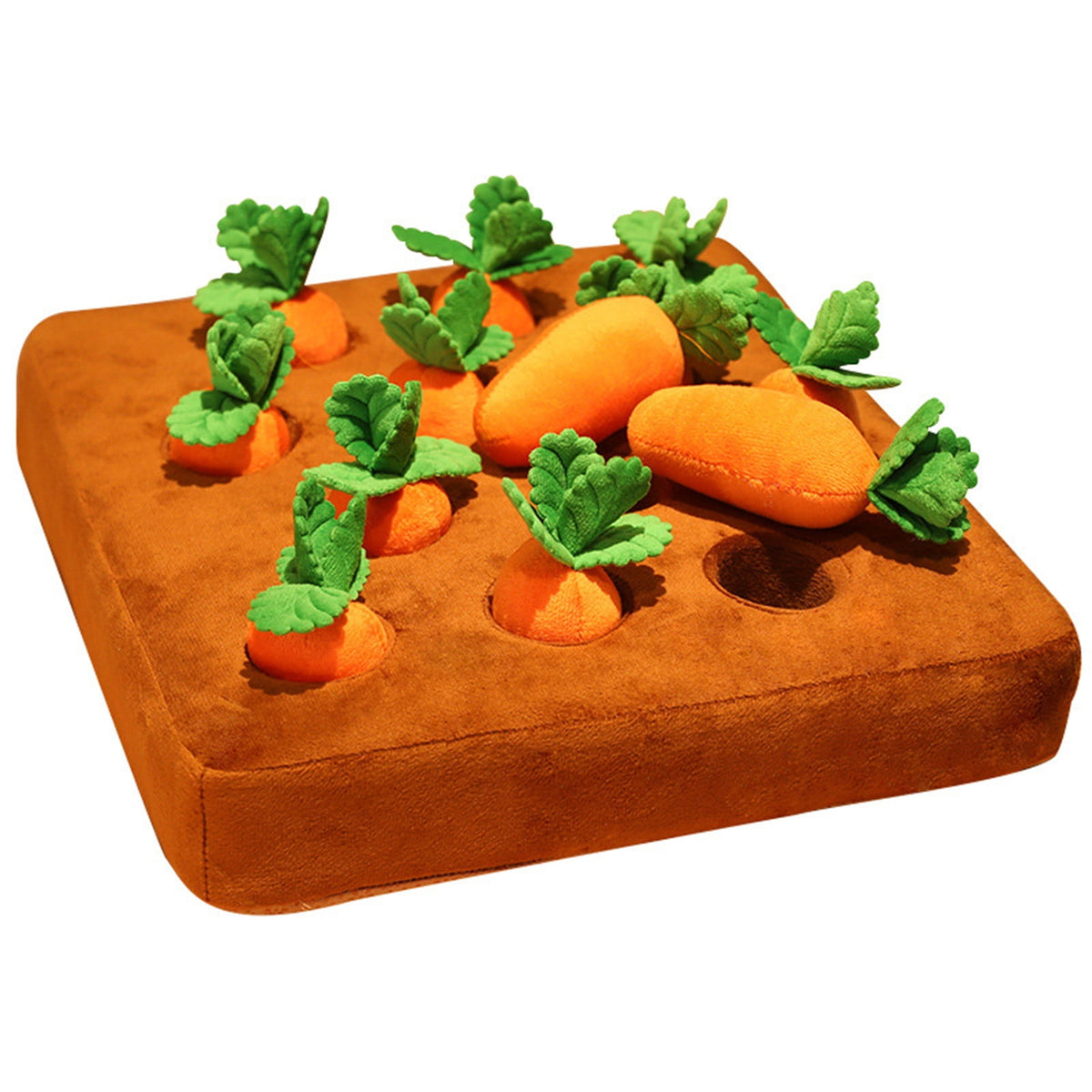 Darzheoy Carrot Dog Toy, Carrot Snuffle Mat for Dogs, Carrots Plush Puzzle Toys, Carrots Enrichment Dog Puzzle Toys, Hide and Seek Carrot Pet Interactive Toy B