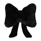 Darzheoy Bow Shaped Throw Pillow Soft Stuffed Bow Christmas Decorations Soft Furry Bow Throw Pillows Cute Bowknot Plush Pillow Home Decor for Couch Living Room Bed Black