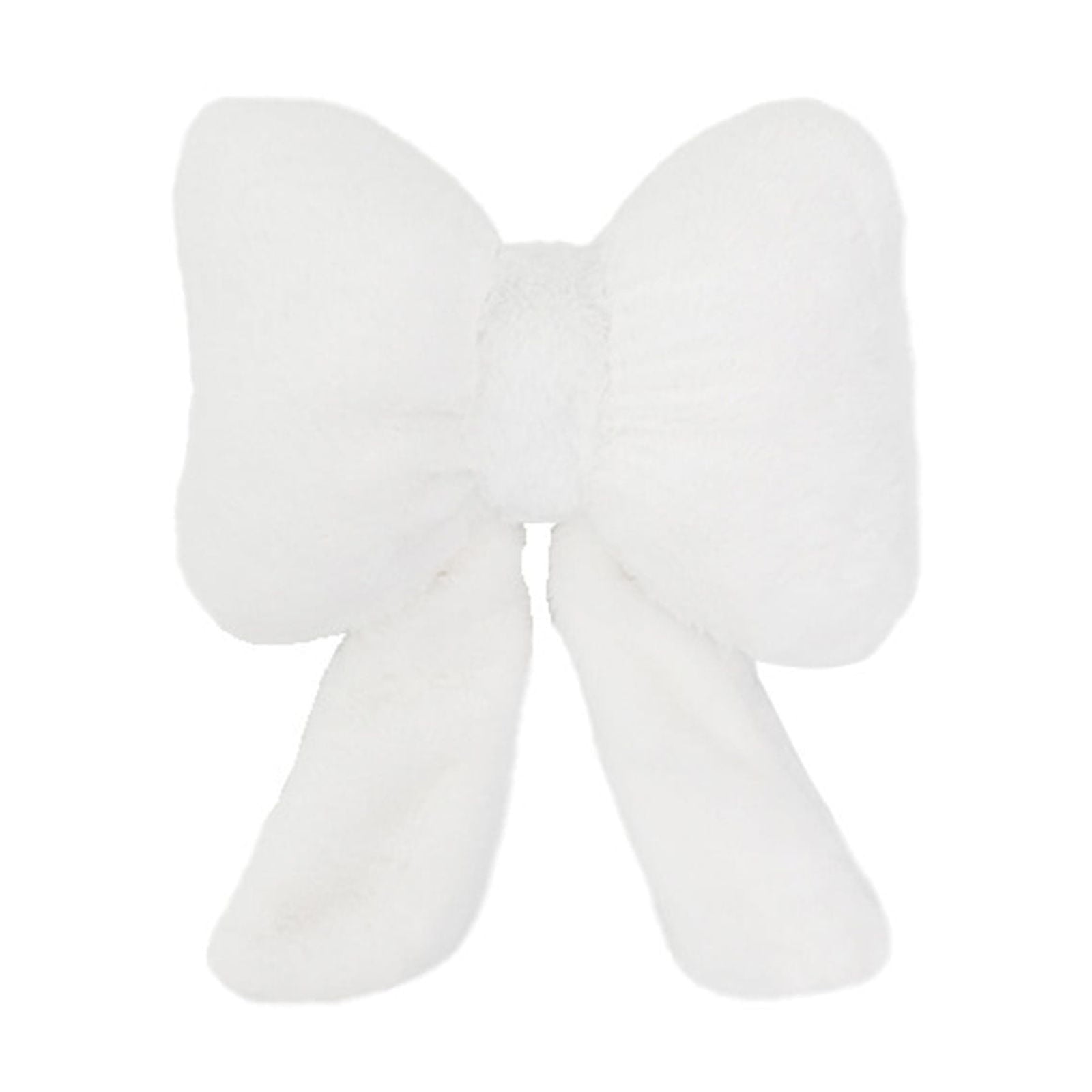 Darzheoy Bow Shaped Throw Pillow Soft Stuffed Bow Christmas Decorations Soft Furry Bow Throw Pillows Cute Bowknot Plush Pillow Home Decor for Couch Living Room Bed White