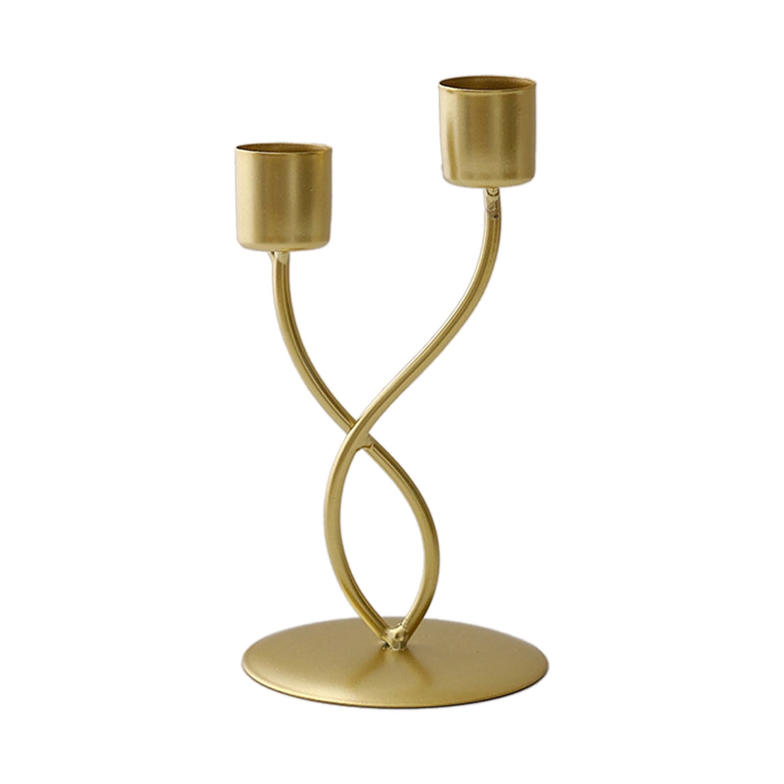 Darzheoy Iron Candlestick Vintage Metal Holder Decorative Taper Stand Sconce Home Desktop Table Decoration Wedding Craft Supplies Gold