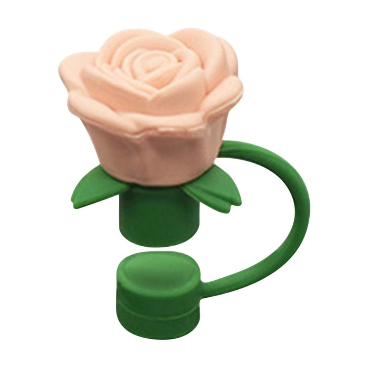 Darzheoy Rose Straw Toppers 10mm, Pink Flower Straw Covers Straw Tips for Tumblers Cup Accessories Tumbler Accessories Beige