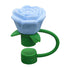 Darzheoy Rose Straw Toppers 10mm, Pink Flower Straw Covers Straw Tips for Tumblers Cup Accessories Tumbler Accessories Blue
