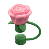 Darzheoy Rose Straw Toppers 10mm, Pink Flower Straw Covers Straw Tips for Tumblers Cup Accessories Tumbler Accessories Watermelon Red