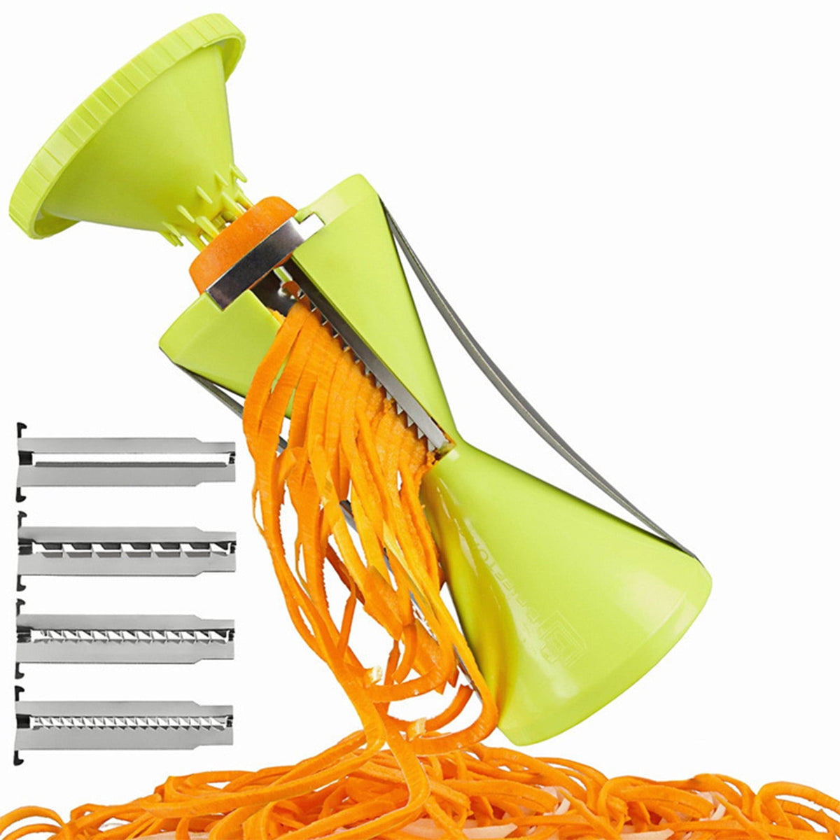 Darzheoy Spiralizer, Stainless Steel Vegetable Cutter for Large or Small Veggie Spaghetti Zucchini Carrot Pasta Noodle Maker Green