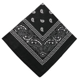 Darzheoy 22 inch Cotton Paisley Bandana Multi Colored Set Cowboy Bandana Head Scarf Double-sided for Men & Women Black