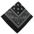 Darzheoy 22 inch Cotton Paisley Bandana Multi Colored Set Cowboy Bandana Head Scarf Double-sided for Men & Women Black