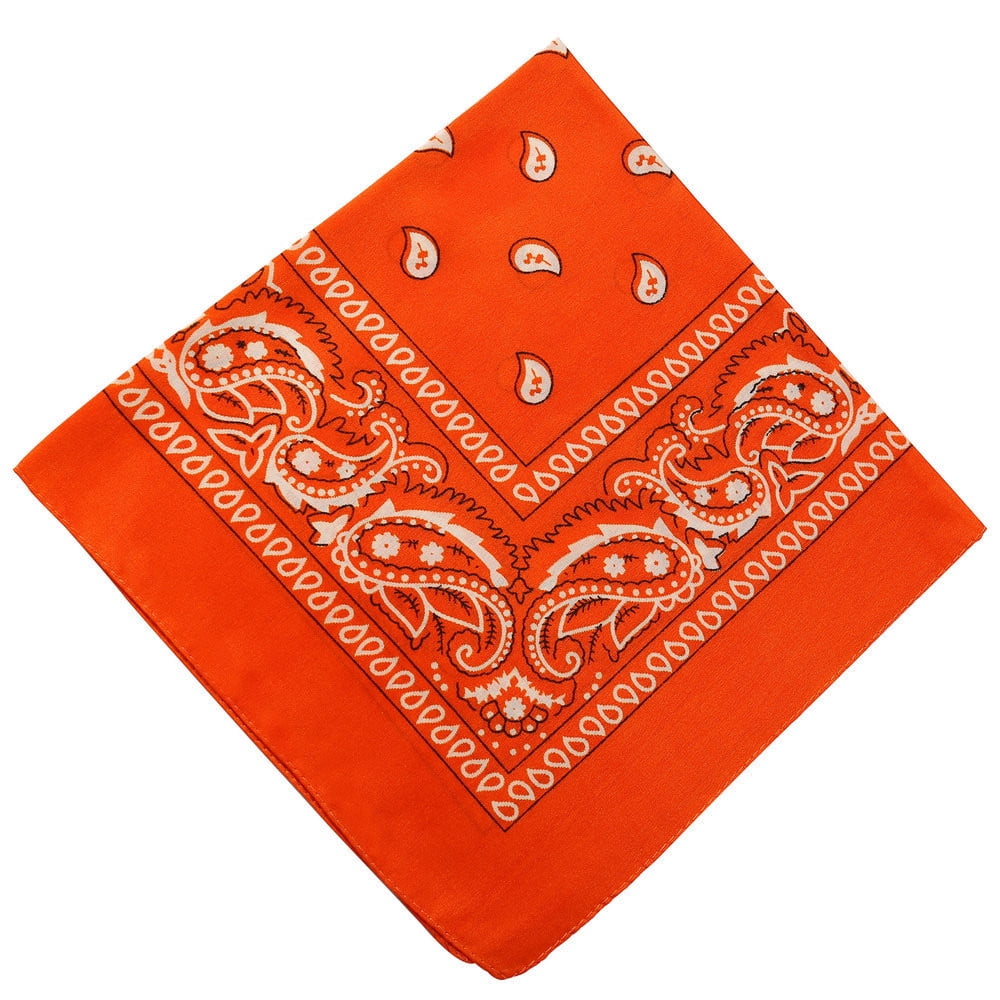 Darzheoy 22 inch Cotton Paisley Bandana Multi Colored Set Cowboy Bandana Head Scarf Double-sided for Men & Women Bronze