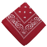 Darzheoy 22 inch Cotton Paisley Bandana Multi Colored Set Cowboy Bandana Head Scarf Double-sided for Men & Women Burgundy