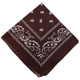 Darzheoy 22 inch Cotton Paisley Bandana Multi Colored Set Cowboy Bandana Head Scarf Double-sided for Men & Women Coffee