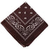Darzheoy 22 inch Cotton Paisley Bandana Multi Colored Set Cowboy Bandana Head Scarf Double-sided for Men & Women Coffee