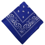Darzheoy 22 inch Cotton Paisley Bandana Multi Colored Set Cowboy Bandana Head Scarf Double-sided for Men & Women Dark Blue