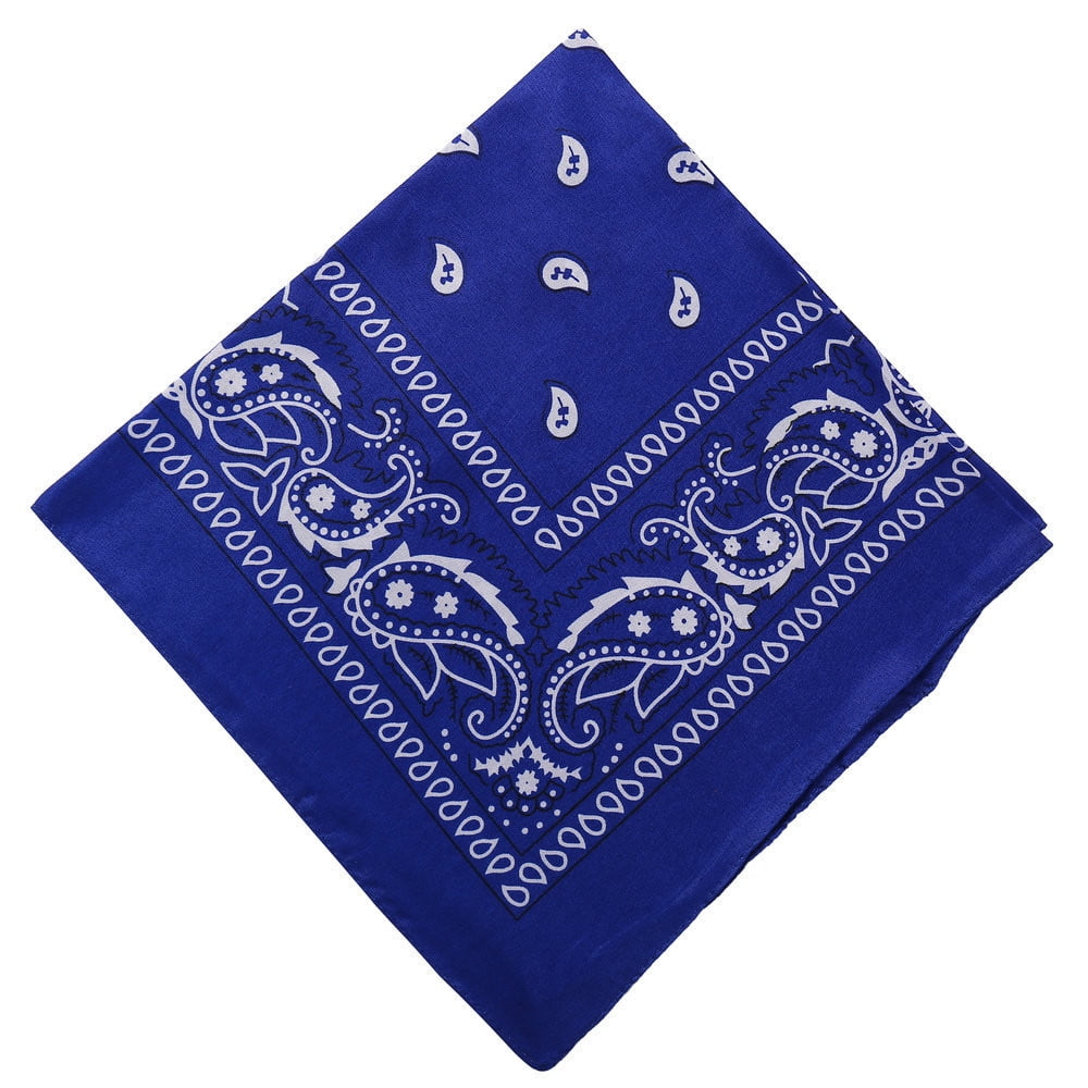 Darzheoy 22 inch Cotton Paisley Bandana Multi Colored Set Cowboy Bandana Head Scarf Double-sided for Men & Women Dark Blue