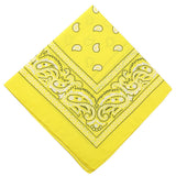 Darzheoy 22 inch Cotton Paisley Bandana Multi Colored Set Cowboy Bandana Head Scarf Double-sided for Men & Women Gold