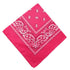 Darzheoy 22 inch Cotton Paisley Bandana Multi Colored Set Cowboy Bandana Head Scarf Double-sided for Men & Women Hot Pink