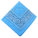Darzheoy 22 inch Cotton Paisley Bandana Multi Colored Set Cowboy Bandana Head Scarf Double-sided for Men & Women Light Blue