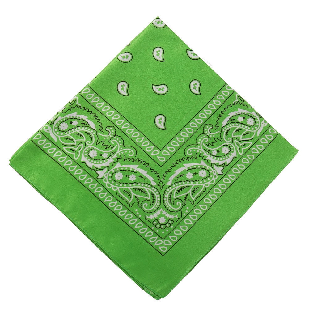 Darzheoy 22 inch Cotton Paisley Bandana Multi Colored Set Cowboy Bandana Head Scarf Double-sided for Men & Women Olive Green
