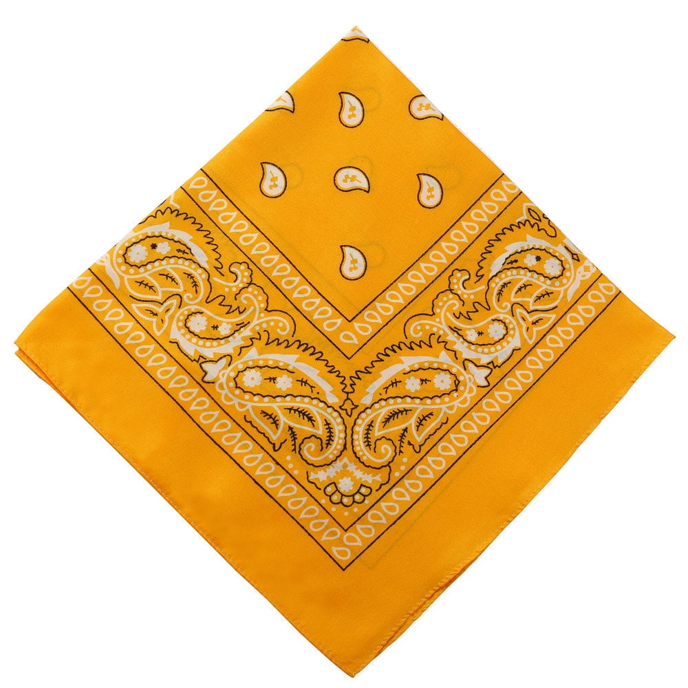 Darzheoy 22 inch Cotton Paisley Bandana Multi Colored Set Cowboy Bandana Head Scarf Double-sided for Men & Women Orange