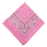 Darzheoy 22 inch Cotton Paisley Bandana Multi Colored Set Cowboy Bandana Head Scarf Double-sided for Men & Women Pink