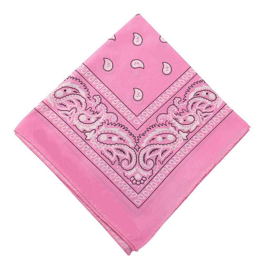 Darzheoy 22 inch Cotton Paisley Bandana Multi Colored Set Cowboy Bandana Head Scarf Double-sided for Men & Women Pink