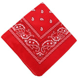 Darzheoy 22 inch Cotton Paisley Bandana Multi Colored Set Cowboy Bandana Head Scarf Double-sided for Men & Women Red