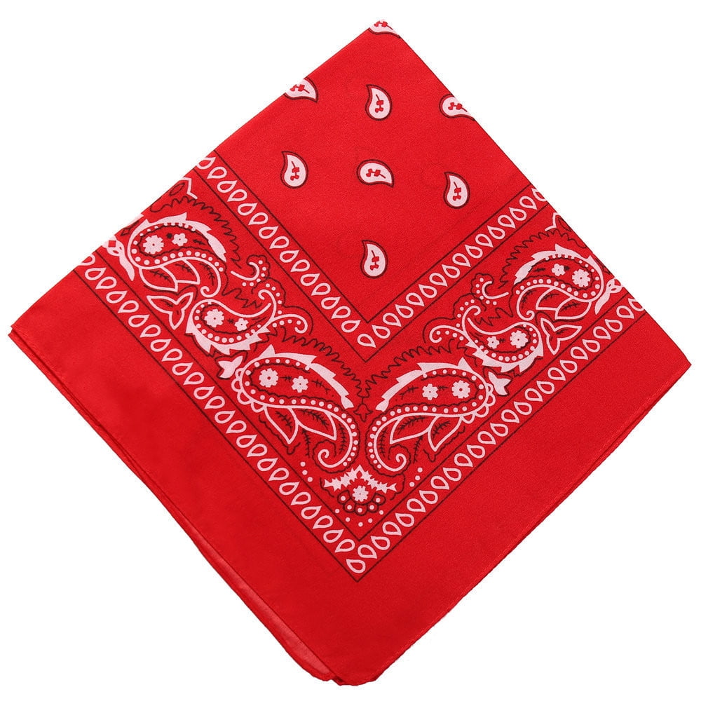 Darzheoy 22 inch Cotton Paisley Bandana Multi Colored Set Cowboy Bandana Head Scarf Double-sided for Men & Women Red