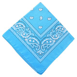 Darzheoy 22 inch Cotton Paisley Bandana Multi Colored Set Cowboy Bandana Head Scarf Double-sided for Men & Women Sky Blue