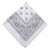 Darzheoy 22 inch Cotton Paisley Bandana Multi Colored Set Cowboy Bandana Head Scarf Double-sided for Men & Women White