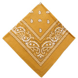 Darzheoy 22 inch Cotton Paisley Bandana Multi Colored Set Cowboy Bandana Head Scarf Double-sided for Men & Women Yellow