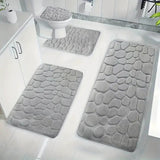 Kdkad Bathroom Rugs Sets 4 Piece, Non Slip Memory Foam Bathroom Rugs, Machine Wash Bathroom Mat Set, Water Absorbent Bath Rug Set for Tub, Toilet and Floor As Show L
