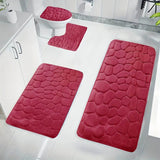 Kdkad Bathroom Rugs Sets 4 Piece, Non Slip Memory Foam Bathroom Rugs, Machine Wash Bathroom Mat Set, Water Absorbent Bath Rug Set for Tub, Toilet and Floor As Show N