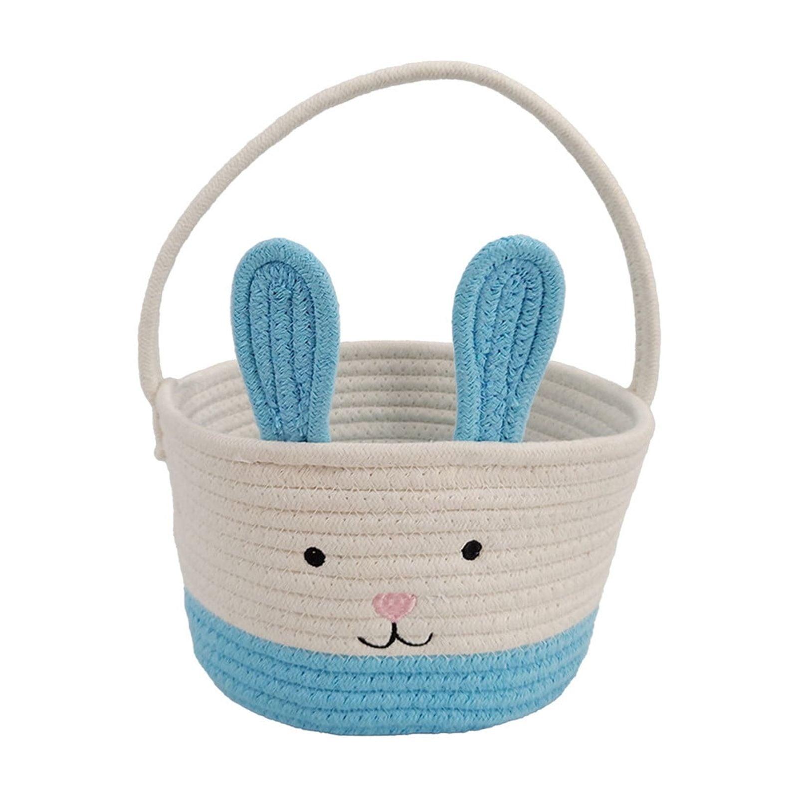 Darzheoy Easter Basket for Boys Girls Easter Bunny Basket with Rabbit Ears, Easter Egg Hunting Basket Easter Baskets for Kids Babies First Easter Gifts D