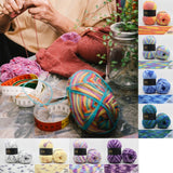 AYktou Cotton Yarn - Multicolor Rainbows Yarn,50 gram Skeins,26 Colors Available,7 Strands Of Combed Milk Cotton Crocheting Yarn for Knitting,Crochet,Weaving,Arts & Crafts - Fiesta #C - Purple White