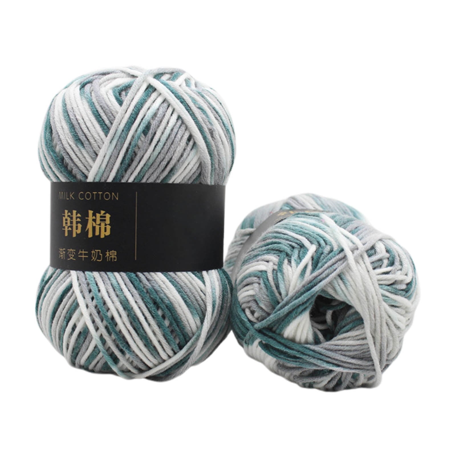 AYktou Cotton Yarn - Multicolor Rainbows Yarn,50 gram Skeins,26 Colors Available,7 Strands Of Combed Milk Cotton Crocheting Yarn for Knitting,Crochet,Weaving,Arts & Crafts - Fiesta #J - Gray