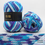 AYktou Cotton Yarn - Multicolor Rainbows Yarn,50 gram Skeins,26 Colors Available,7 Strands Of Combed Milk Cotton Crocheting Yarn for Knitting,Crochet,Weaving,Arts & Crafts - Fiesta #R - Blue Purple