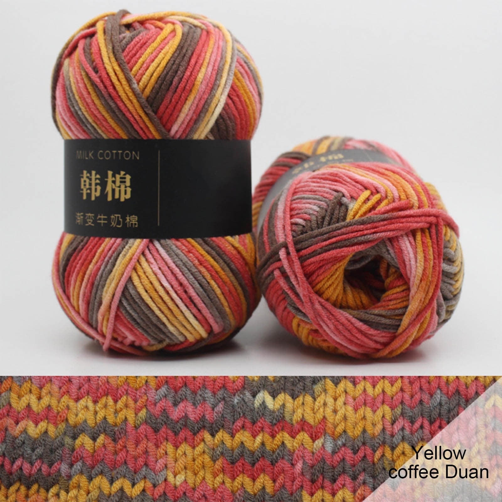 AYktou Cotton Yarn - Multicolor Rainbows Yarn,50 gram Skeins,26 Colors Available,7 Strands Of Combed Milk Cotton Crocheting Yarn for Knitting,Crochet,Weaving,Arts & Crafts - Fiesta #W - Multicolor