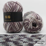 AYktou Cotton Yarn - Multicolor Rainbows Yarn,50 gram Skeins,26 Colors Available,7 Strands Of Combed Milk Cotton Crocheting Yarn for Knitting,Crochet,Weaving,Arts & Crafts - Fiesta #X - Gray White