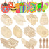 Darzheoy 60Pcs Wood Cutouts Ornaments for Crafts Butterfly Flower Unfinished Wooden Slices DIY Paint Crafts Blank Hanging Embellishment for Painting Spring Holiday Party Supplies Beige
