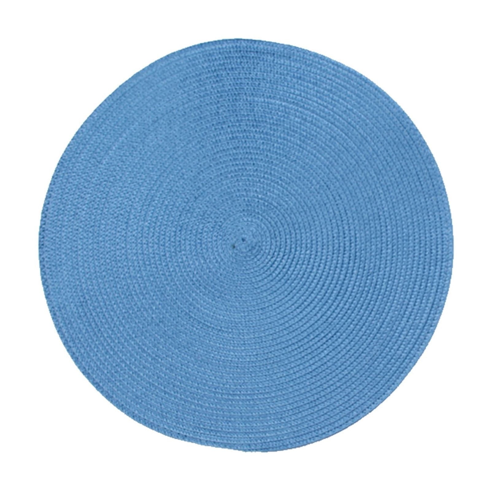 Darzheoy Round Braided Placemats Table Mats for Dining Tables Woven Washable Non-Slip Place mats 15 inch A