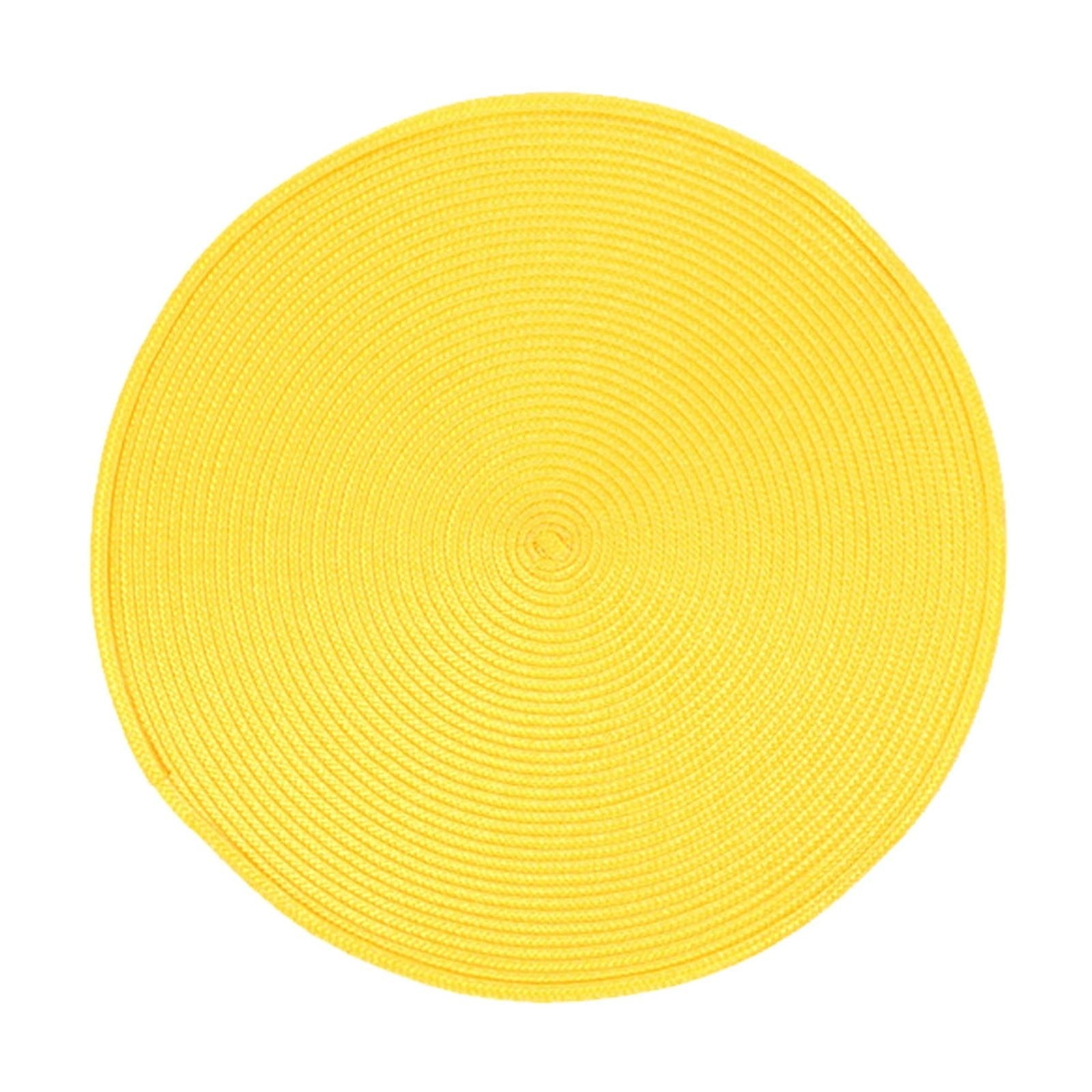Darzheoy Round Braided Placemats Table Mats for Dining Tables Woven Washable Non-Slip Place mats 15 inch B