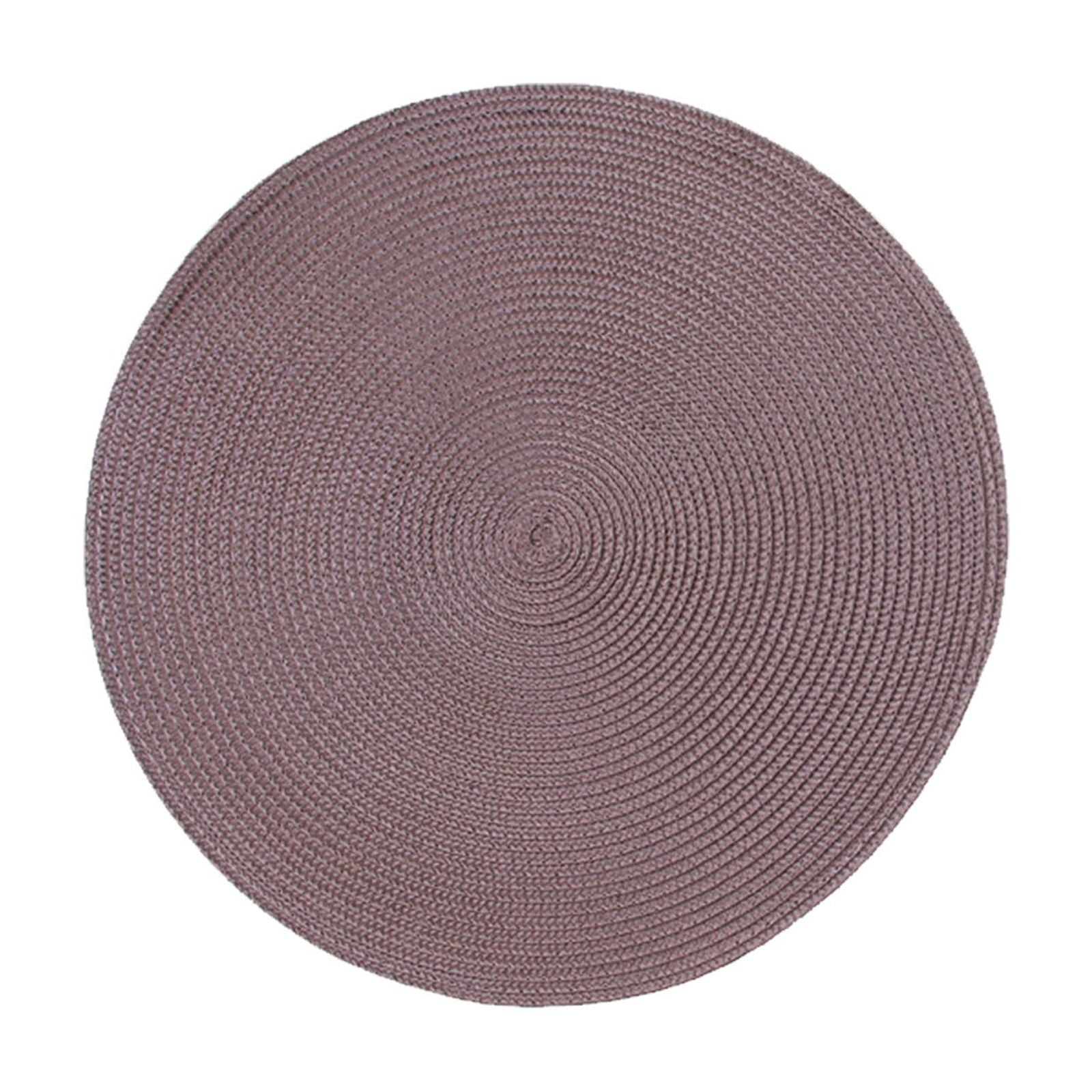 Darzheoy Round Braided Placemats Table Mats for Dining Tables Woven Washable Non-Slip Place mats 15 inch D