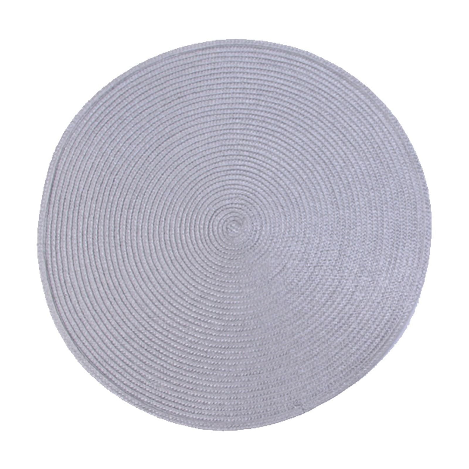 Darzheoy Round Braided Placemats Table Mats for Dining Tables Woven Washable Non-Slip Place mats 15 inch E