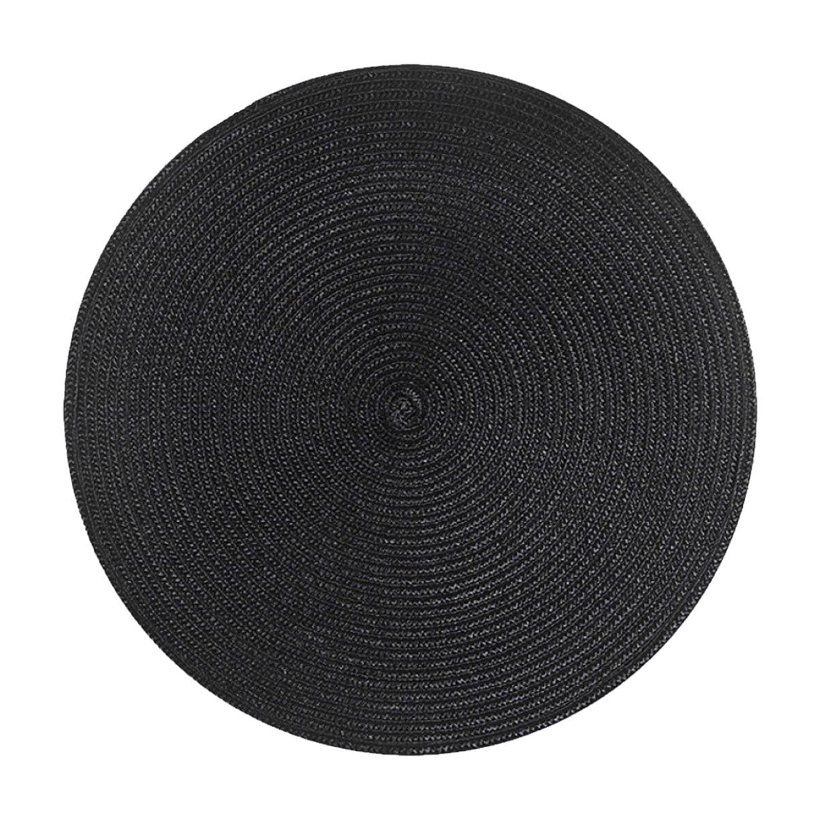 Darzheoy Round Braided Placemats Table Mats for Dining Tables Woven Washable Non-Slip Place mats 15 inch F